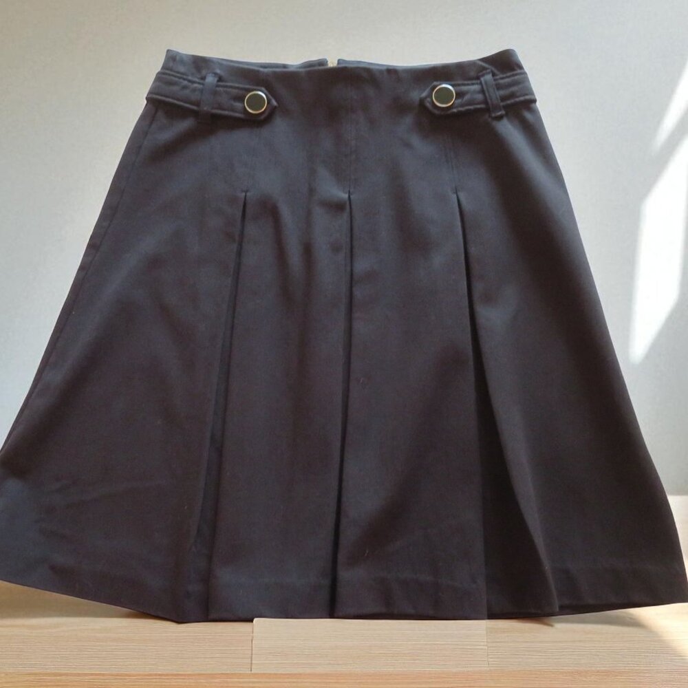 Modcloth Women's Black A-Line Skirt, Front Pleats, Size 0,  NWOT - Picture 5 of 10